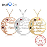 Family Tree Necklace Personalized 925 Sterling Silver Mothers Necklace