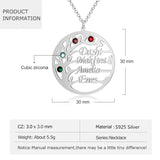 Family Tree Necklace Personalized 925 Sterling Silver Mothers Necklace