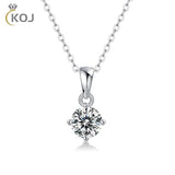 1CT Moissanite Diamond 6.5mm Pendant Necklace 925 Sterling Silver Bridal Jewelry