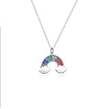 S925 Silver Rainbow Cloud Necklace Zircon Pendant