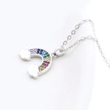 S925 Silver Rainbow Cloud Necklace Zircon Pendant