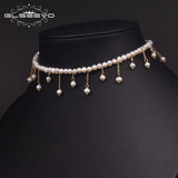 Beaded Tassel Choker Necklace w/ Fresh Water Pearl Jewelry