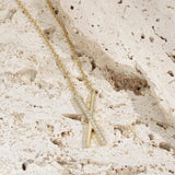 Sterling Silver S925 X Shape Necklace with Zircon High Accessory Holiday Gift