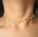 925 Silver CZ Drop Charm Tassel Necklace for Wedding Bridal