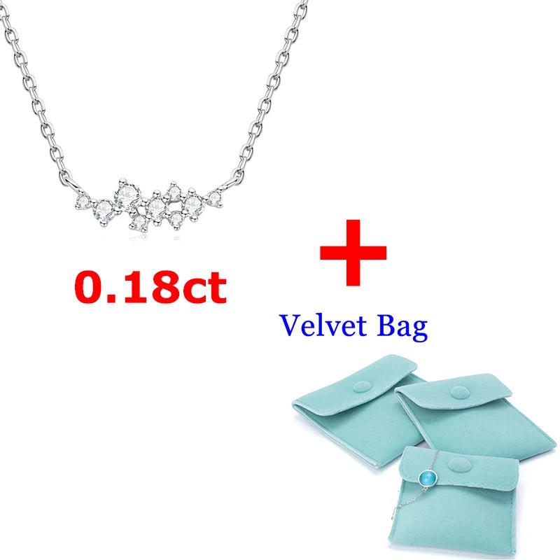 Moissanite Necklace 925 Silver D Pendants Choker for Women