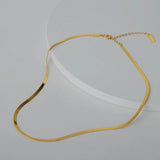 925 Silver White Flat Blade Snake Bone Chain Choker Necklace C-X2024