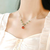 Peach Pearl Pendant Choker Necklace 925 Silver