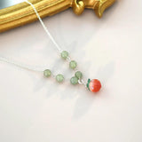Peach Pearl Pendant Choker Necklace 925 Silver