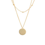 925 Silver Ball Beads Choker Necklace with Blank Disc Pendant