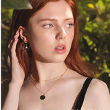 925 Silver Ball Beads Choker Necklace with Blank Disc Pendant