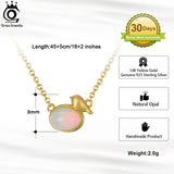 925 Silver Opal Neacklace with Bird Pendant for Women