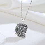 Eudora 925 Silver Holy Family Necklace Heart Pendant Vintage Jewelry