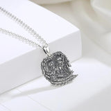 Eudora 925 Silver Holy Family Necklace Heart Pendant Vintage Jewelry