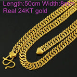 European Man Male Party Wedding 24KT Chain Necklace NL69