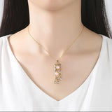 Engraved Allergy Prevention Silver Necklace with Zircon Pearl