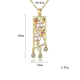 Engraved Allergy Prevention Silver Necklace with Zircon Pearl