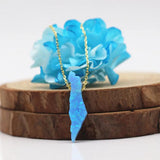 Opal Map Necklace 925 Silver O chain