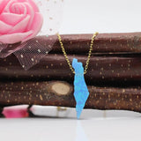Opal Map Necklace 925 Silver O chain