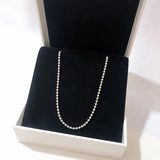 Autumn Silver Polished Ball Chain Necklace 925 Sterling Silver Jewelry