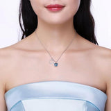 925 Silver Butterfly Pendant Necklaces Sparkling & Pink Crystal Jewelry