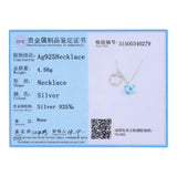 925 Silver Butterfly Pendant Necklaces Sparkling & Pink Crystal Jewelry