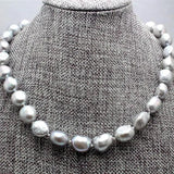 9-10MM Natural Silver Gray Akoya Cultured Pearl Necklace 18inch
