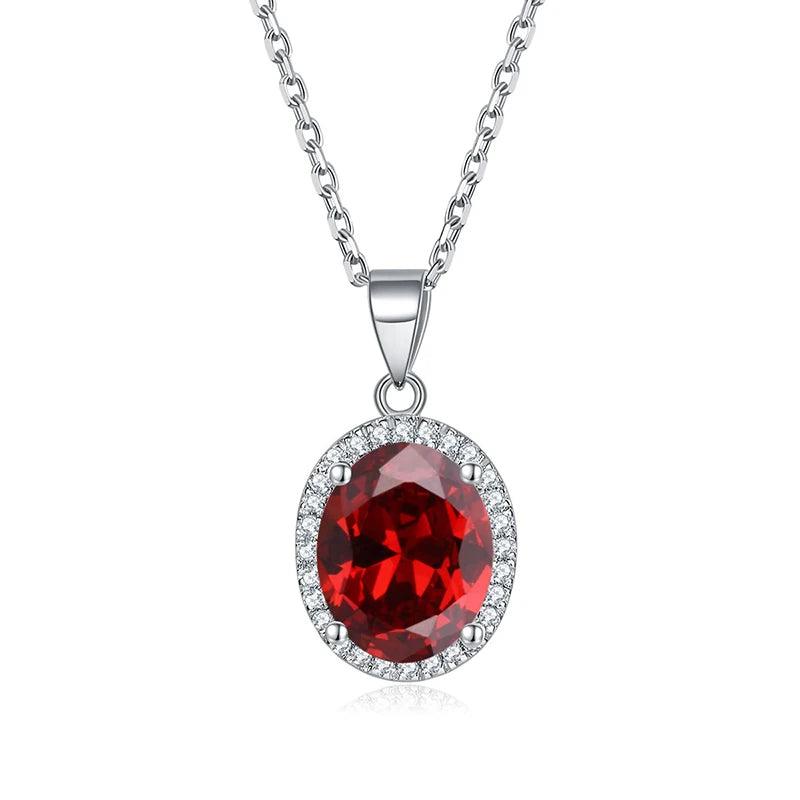 925 Sterling Silver Round Zircon Necklace for Women