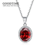 925 Sterling Silver Round Zircon Necklace for Women