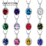 925 Sterling Silver Round Zircon Necklace for Women