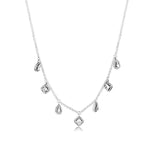 925 Silver Geometric Shapes Necklace with CZ