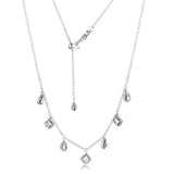925 Silver Geometric Shapes Necklace with CZ