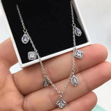 925 Silver Geometric Shapes Necklace with CZ