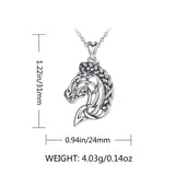 Eudora Horse Head Pendant Celtic Knot Vintage Silver Necklace