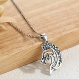Eudora Horse Head Pendant Celtic Knot Vintage Silver Necklace