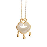 Natural Hetian Jade Ruyi Lock Pendant Necklace for Women Baby Pure 999 Chain