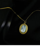 925 Silver Necklace Oval Shell Pendant Women's Jewelry