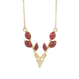 S925 Deer Necklace Rice Grain Hetian Jade Red Agate Sapphire Elk Pendant