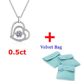 0.5ct Heart Moissanite Pendant 925 Sterling Silver Necklace
