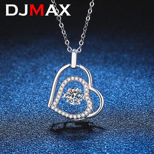 0.5ct Heart Moissanite Pendant 925 Sterling Silver Necklace
