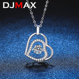 0.5ct Heart Moissanite Pendant 925 Sterling Silver Necklace