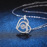 0.5ct Heart Moissanite Pendant 925 Sterling Silver Necklace