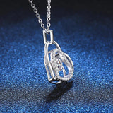 0.5ct Heart Moissanite Pendant 925 Sterling Silver Necklace