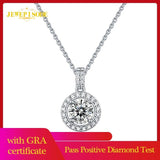 Real Moissanite Pendant Necklace 925 Sterling Silver Wedding Jewelry