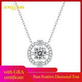 Real Moissanite Pendant Necklace 925 Sterling Silver Wedding Jewelry