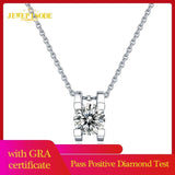 Real Moissanite Pendant Necklace 925 Sterling Silver Wedding Jewelry
