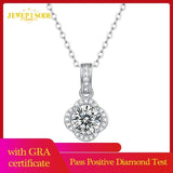 Real Moissanite Pendant Necklace 925 Sterling Silver Wedding Jewelry