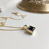 925 Silver Square Zircon Pendant Necklace Women