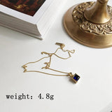 925 Silver Square Zircon Pendant Necklace Women
