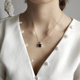 925 Silver Square Zircon Pendant Necklace Women