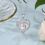 925 Silver Baby Feet Birthstone Necklace for Mom